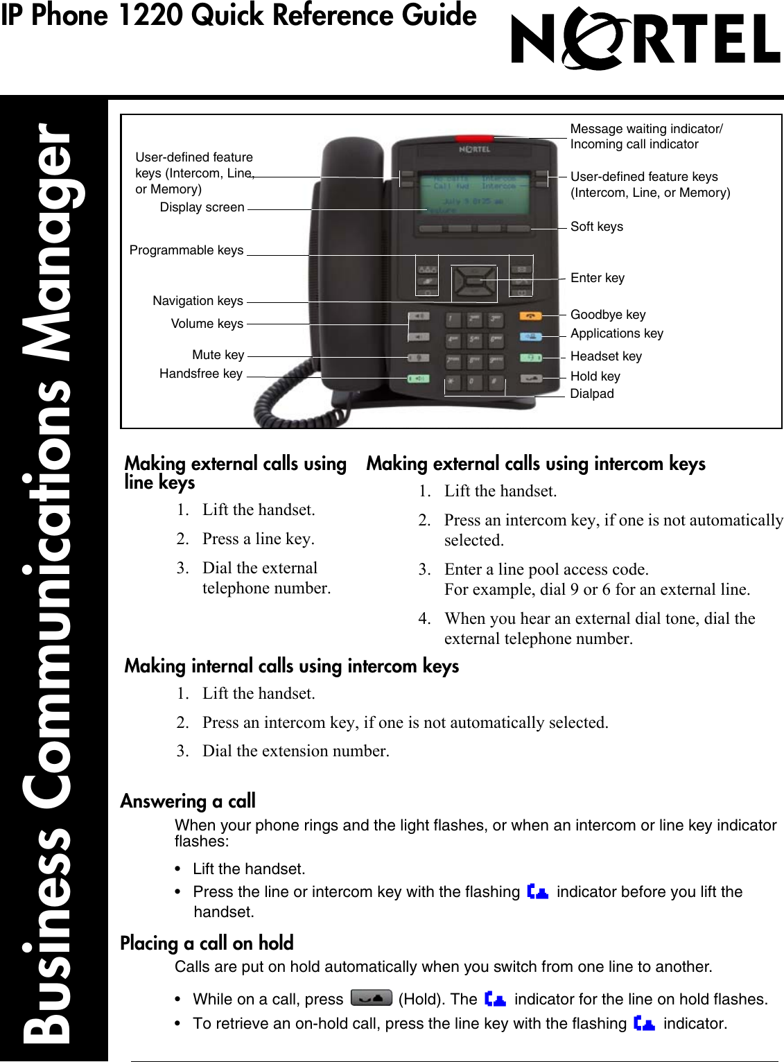 Manual For Nortel Networks Phone